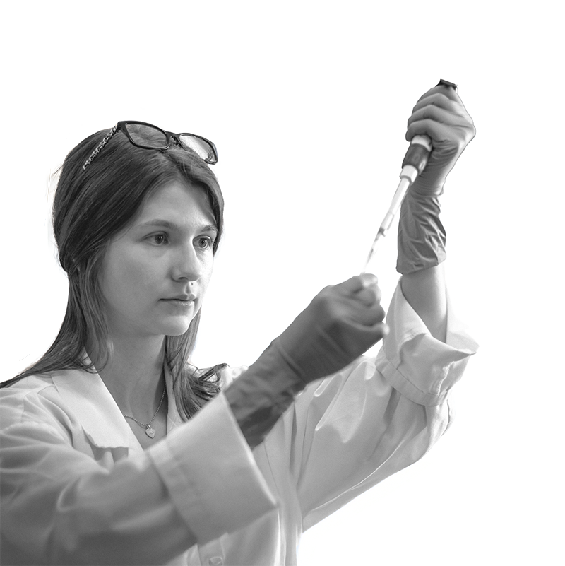 Image of Scientist with Microscope